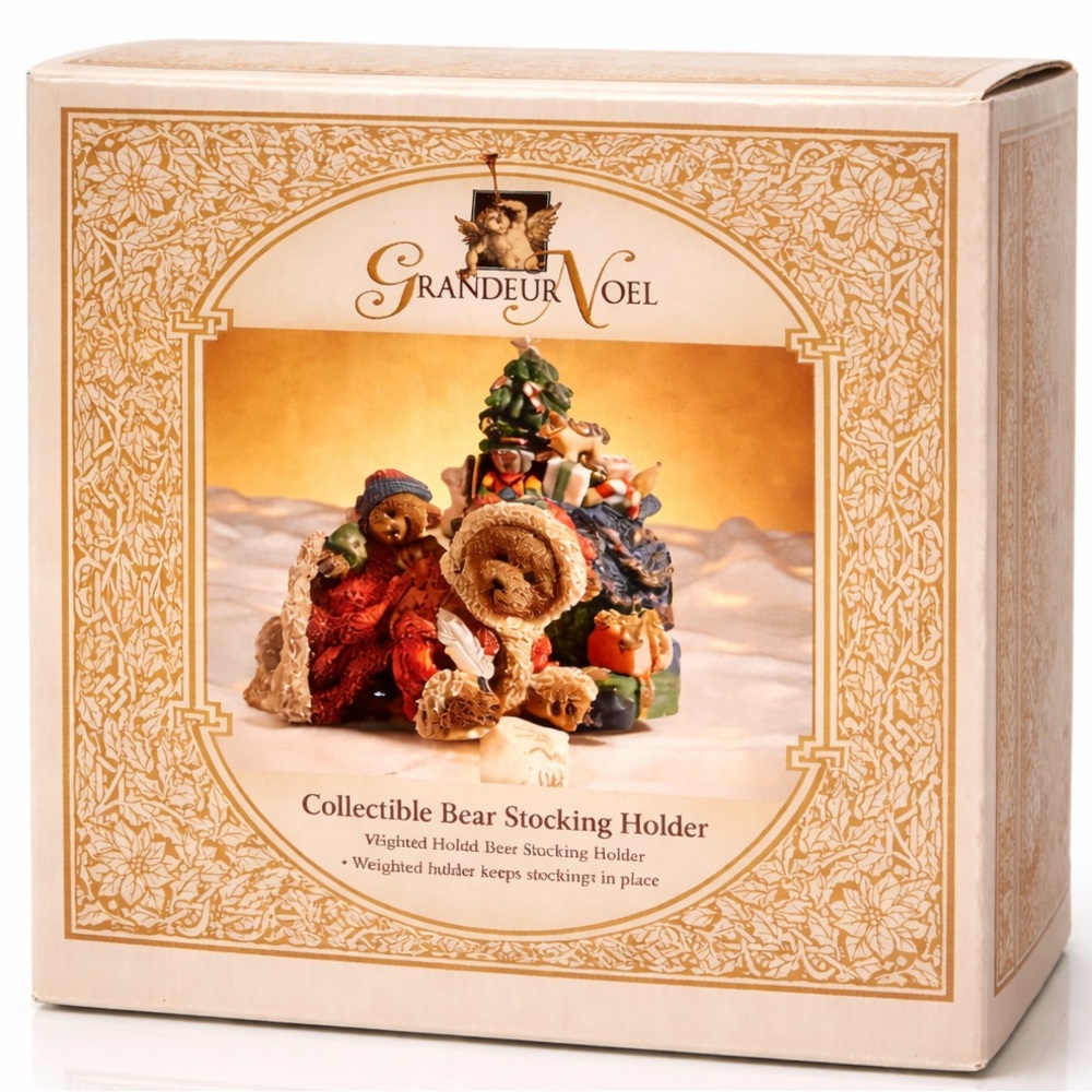 Grandeur Noel Bear Stocking Holder Teddy Christmas Decor w/ Box - Picture 3 of 6